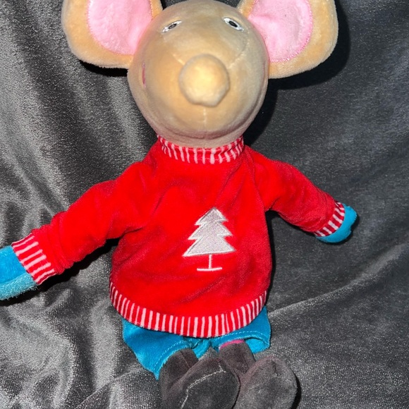 World Market Cost Plus Christmas Mouse Plush Stuffed Animal Red Shirt Tree - Picture 2 of 8